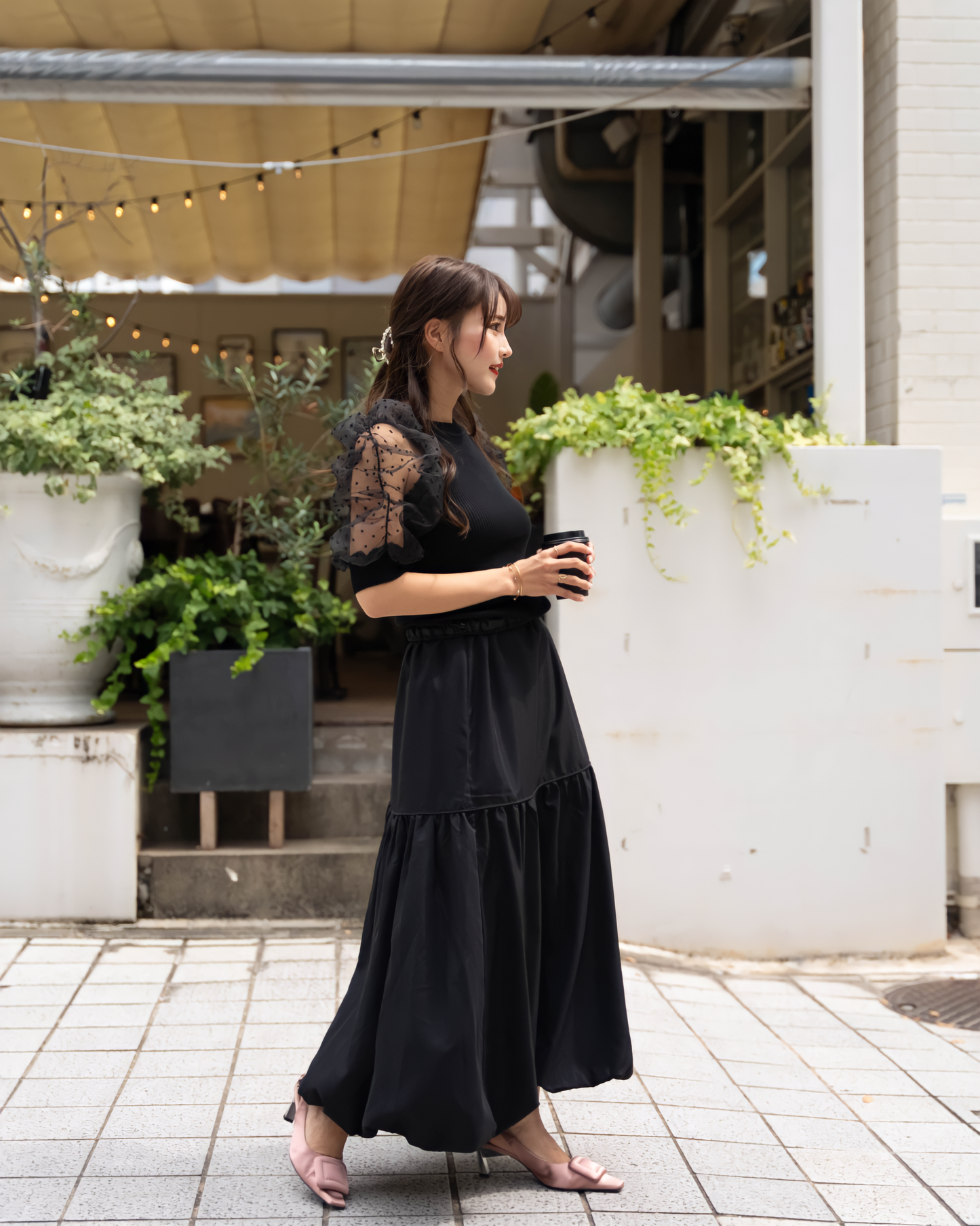 レフア立体ショルダードレッシーニット