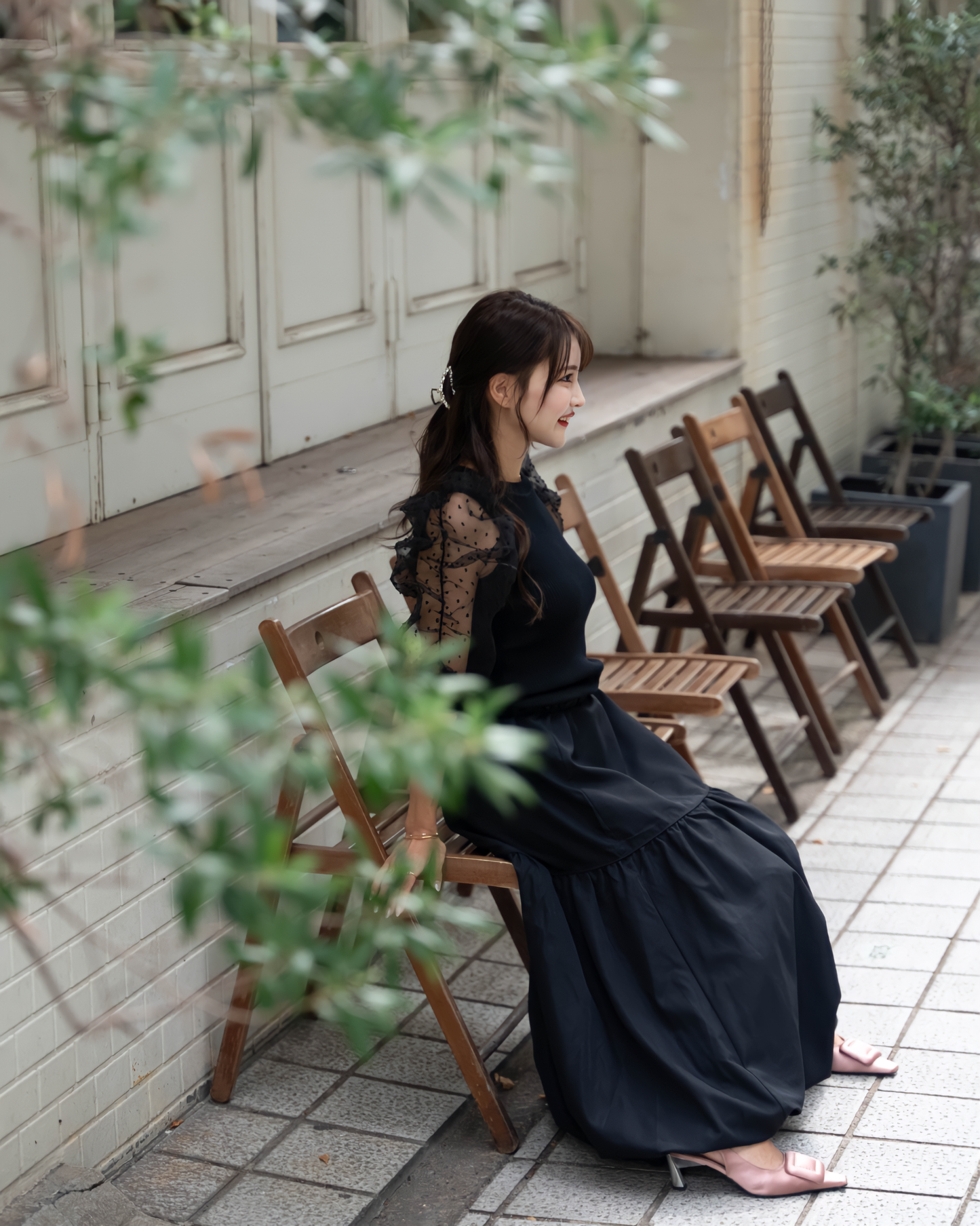 レフア立体ショルダードレッシーニット