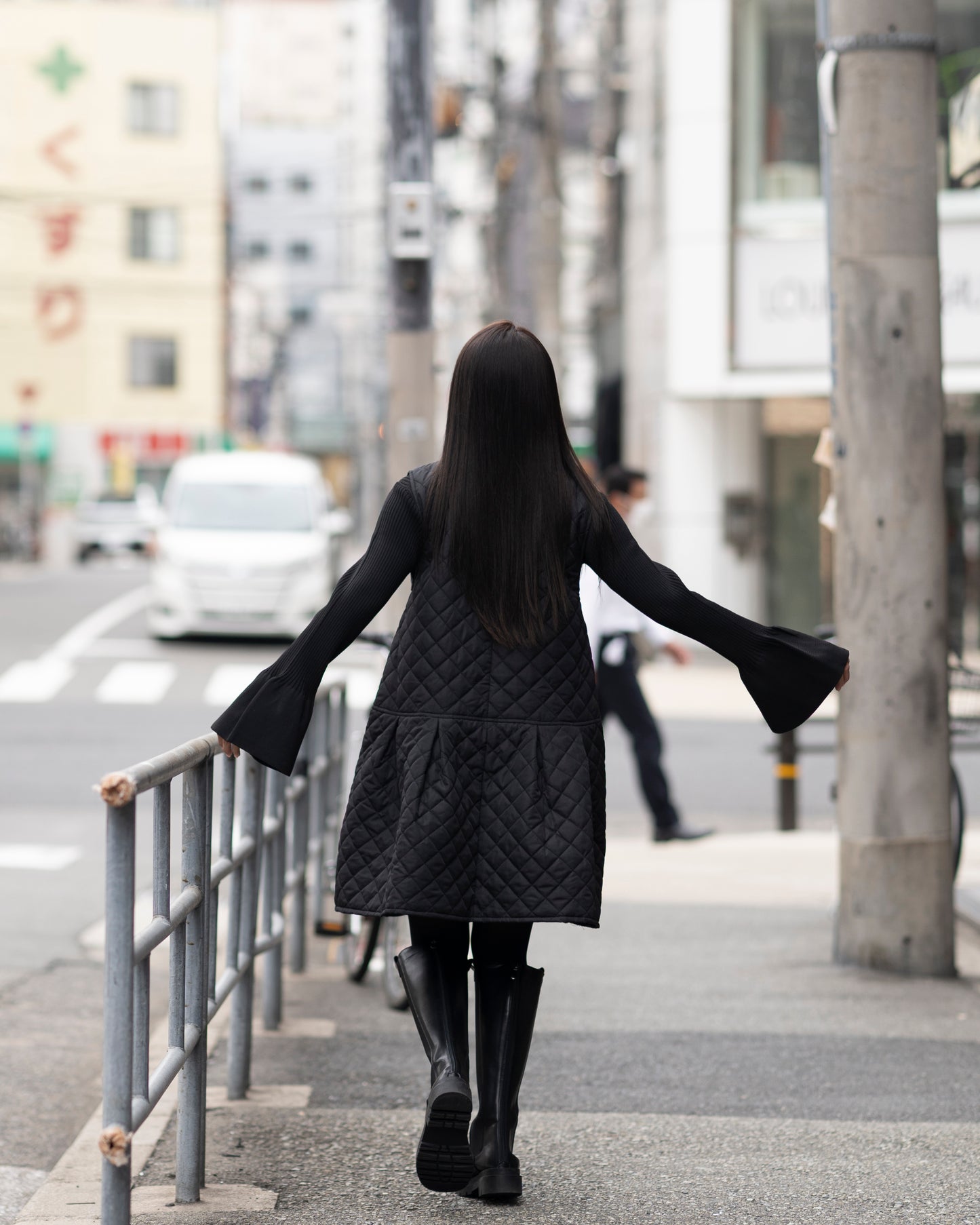 レフアotonaキルトミニジッパーワンピ