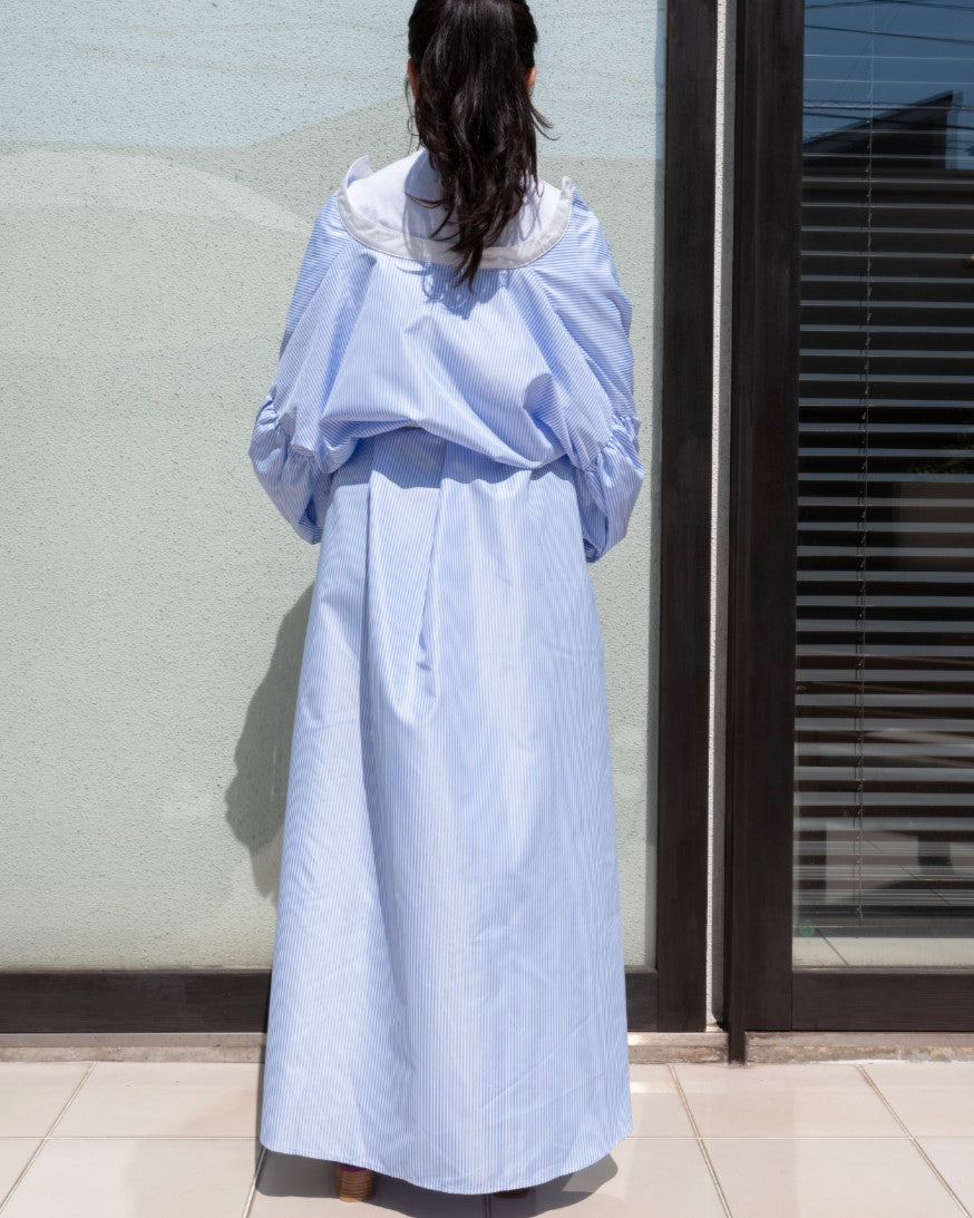 フレンチストライプロングシャツ